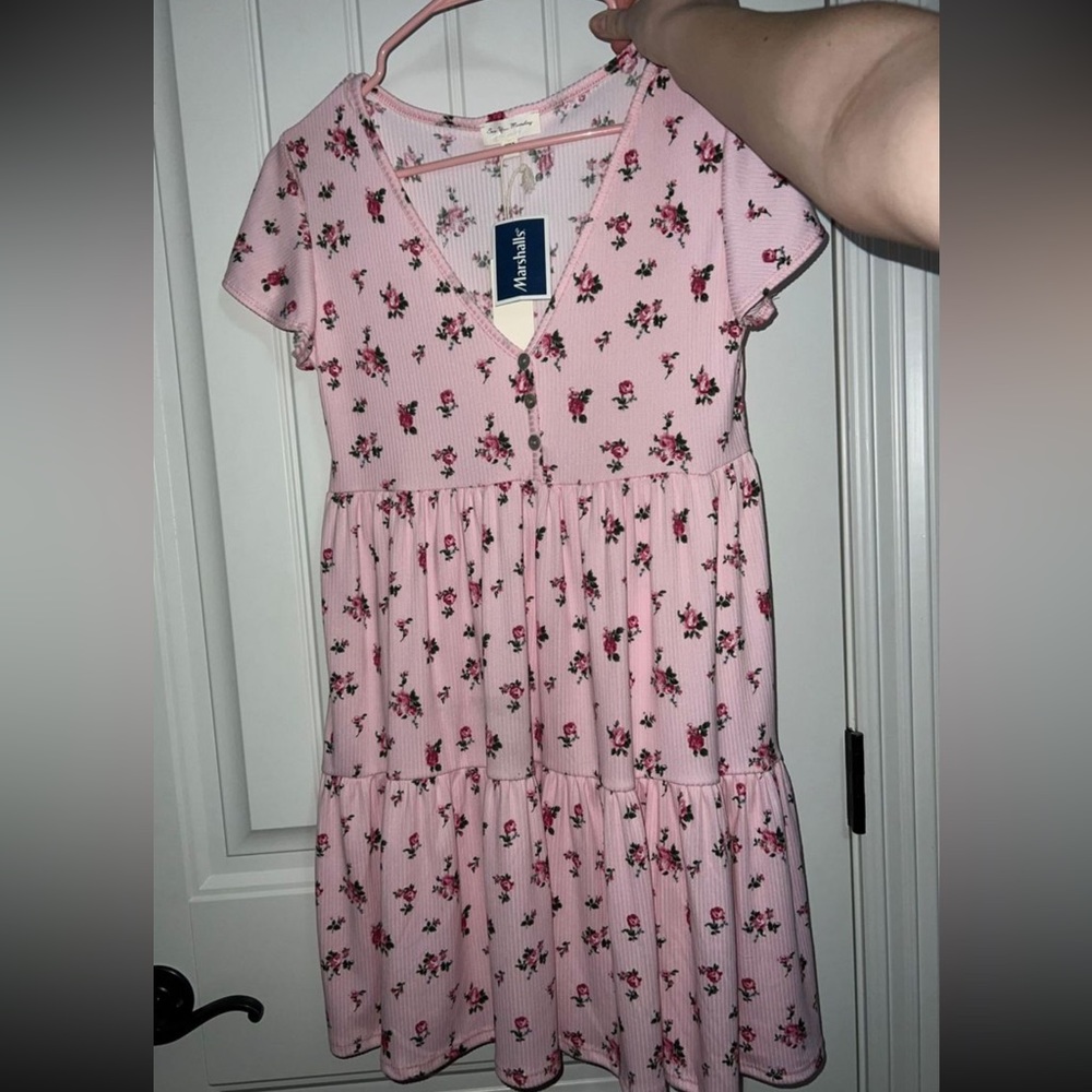 pink floral girly dress